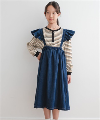 2WAY荷葉邊吊帶裙(KIDS)