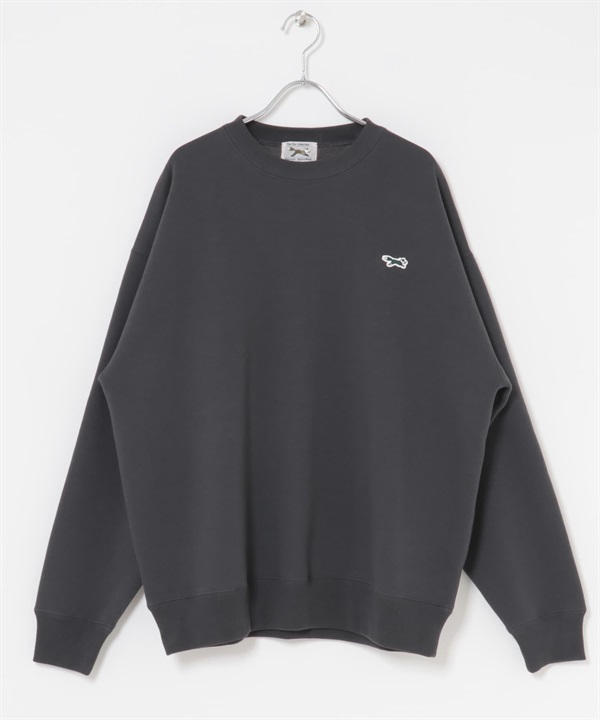 【別注】PENNEYS / THE FOX刺繡圓領休閒上衣(炭灰色-M-CHARCOAL GRAY)