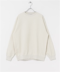 華夫格刷毛圓領套衫(亞麻色-M-IVORY)