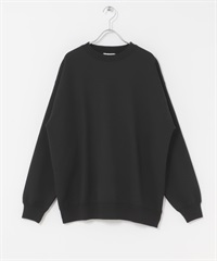 華夫格刷毛圓領套衫(黑色-M-BLACK)