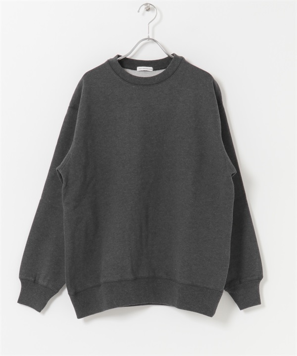 裏起毛圓領上衣(炭灰色-M-CHARCOAL GRAY)