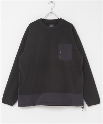 尼龍拼接刷毛套衫