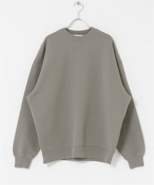 顏料染裏起毛休閒上衣(灰色-M-GRAY)