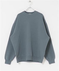 顏料染裏起毛休閒上衣(藍色-M-BLUE)