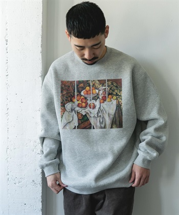 塞尚畫作印花裏起毛上衣