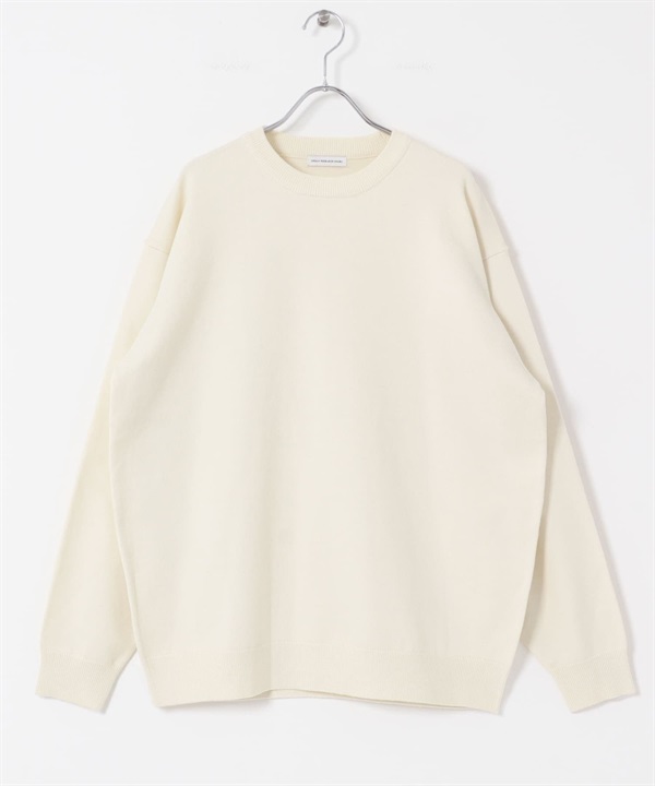 『UR TECH 200日針織』圓領針織衫(米色-M-OFF WHITE)