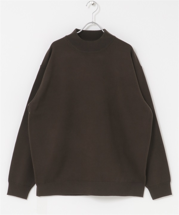 『UR TECH 200日針織』微高領針織衫(棕色-M-棕色)