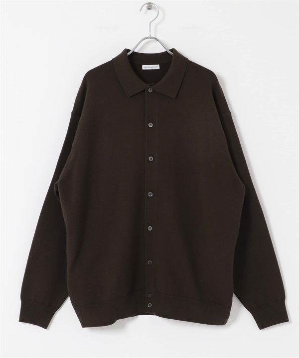 『UR TECH 200日針織』襯衫式開襟衫(棕色-M-BROWN)
