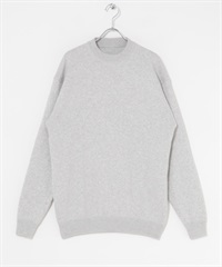 棉混羊毛圓領針織衫(淺灰色-M-LIGHT GRAY)
