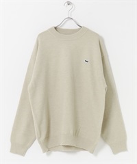 【別注】PENNEYS / THE FOX刺繡圓領舒膚針織衫(白色-M-OFF WHITE)