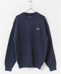 【別注】PENNEYS / THE FOX刺繡圓領舒膚針織衫(深藍色-M-NAVY)