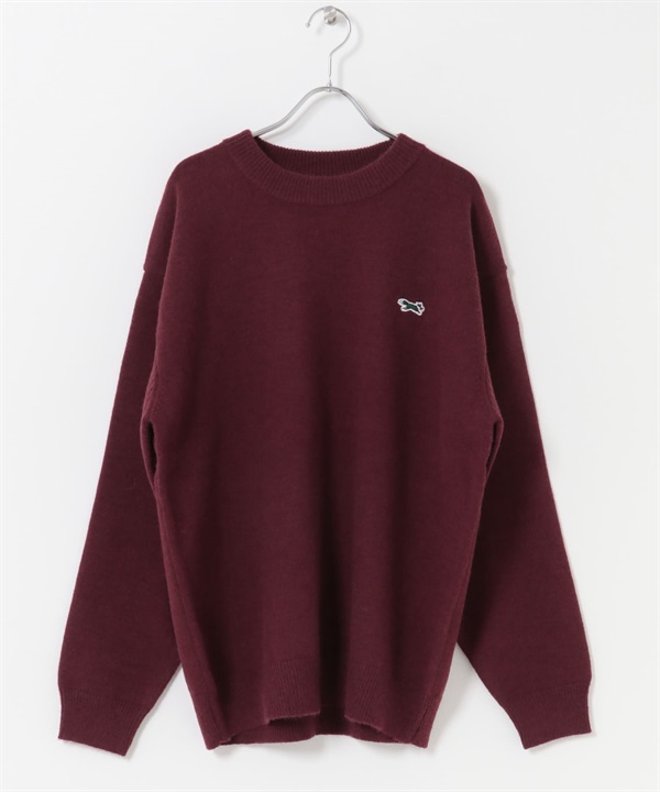 【別注】PENNEYS / THE FOX刺繡圓領舒膚針織衫(櫻桃紅-M-其他紅色)