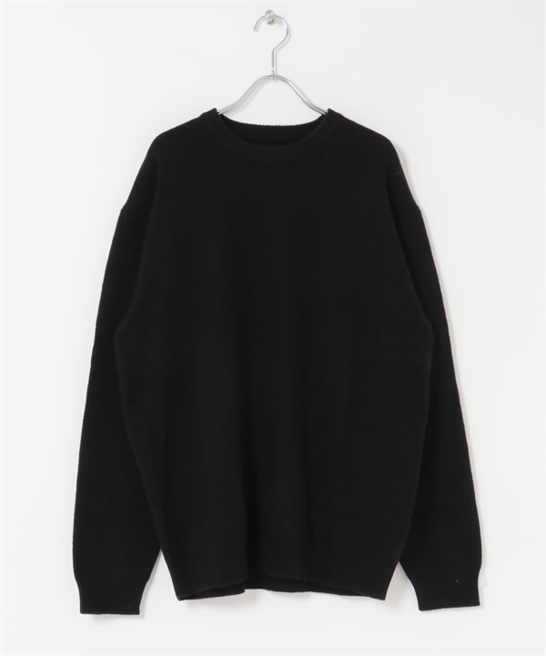 漢密爾頓羊毛圓領針織衫(黑色-M-BLACK)