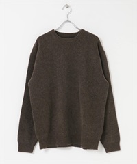 漢密爾頓羊毛圓領針織衫(混色棕色-M-BROWN)
