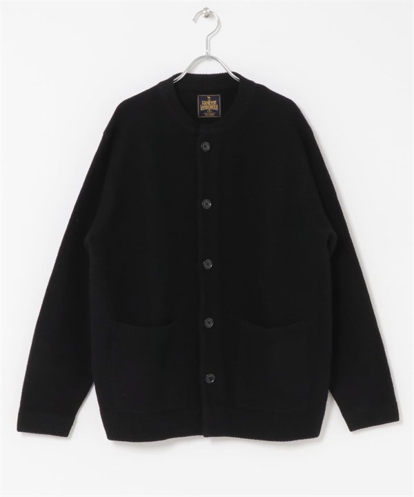 漢密爾頓羊毛平編開襟衫(黑色-M-BLACK)