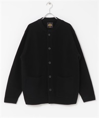 漢密爾頓羊毛平編開襟衫(黑色-M-BLACK)