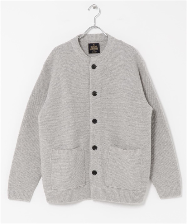 漢密爾頓羊毛平編開襟衫(灰色-M-LIGHT GRAY)