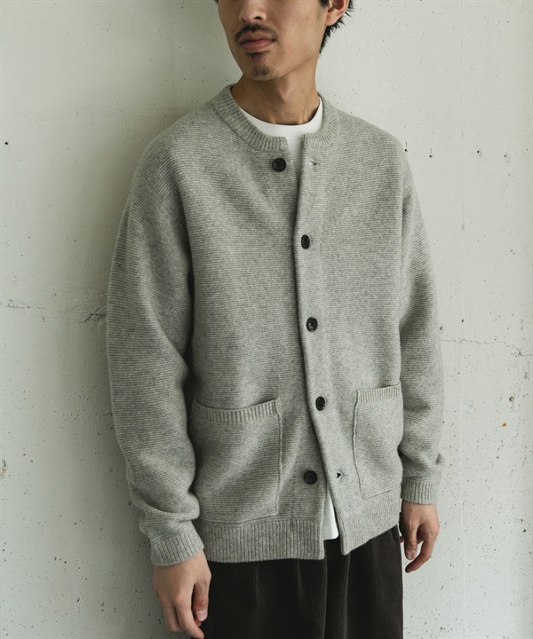 漢密爾頓羊毛平編開襟衫