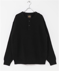 漢密爾頓羊毛亨利領針織衫(黑色-M-BLACK)