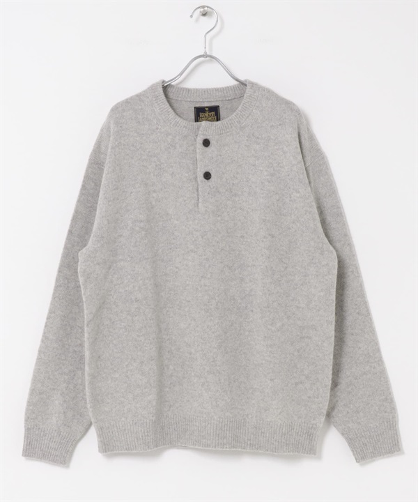 漢密爾頓羊毛亨利領針織衫(灰色-M-LIGHT GRAY)