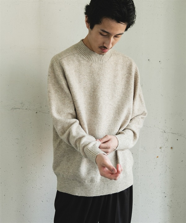 混羊毛彈性高領針織衫