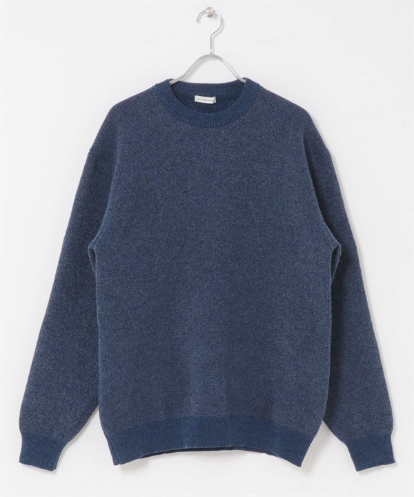 緹花雪尼爾紗針織衫(藍色-M-BLUE)