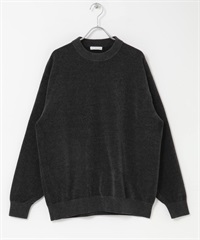 雪尼爾紗針織衫(炭灰色-M-CHARCOAL GRAY)