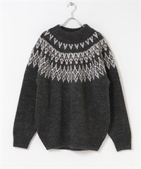 向心狀微高領針織衫(炭灰色-M-其他灰色)