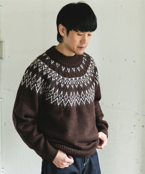 向心狀微高領針織衫