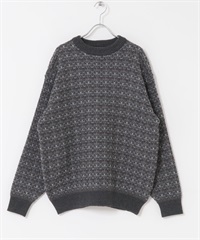 仿粗花呢橫紋針織衫(灰色-M-其他灰色)