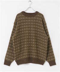 仿粗花呢橫紋針織衫(棕色-M-其他棕色)