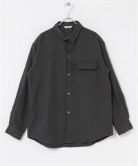 法蘭絨標準領襯衫(炭灰色-M-CHARCOAL GRAY)