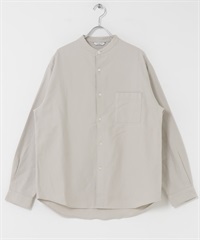 雙面起毛法蘭絨立領襯衫(米色-M-OFF WHITE)