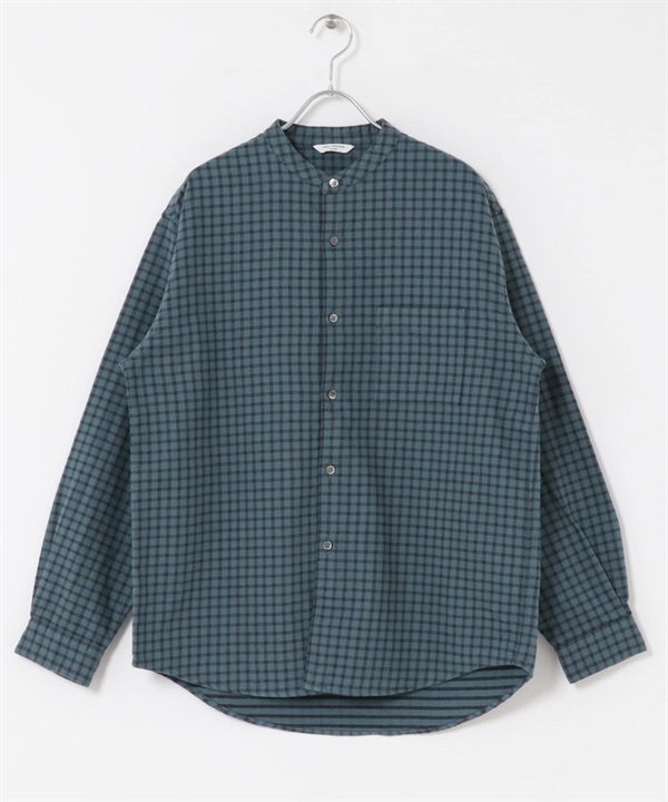 雙面起毛法蘭絨立領襯衫(格紋-M-CHECK)