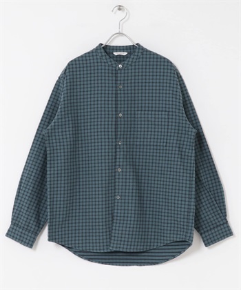 雙面起毛法蘭絨立領襯衫(格紋-M-CHECK)