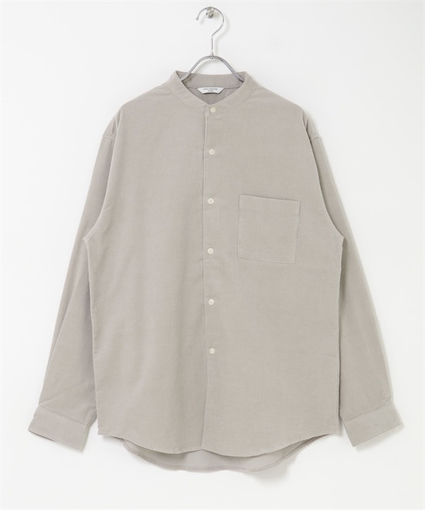 UR TECH 燈芯絨立領襯衫(灰膚色-M-其他膚色)