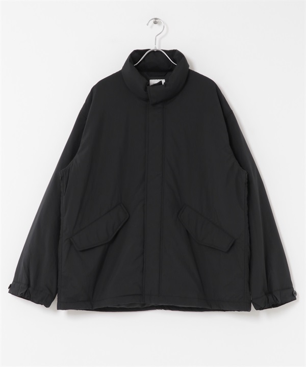 填充短版軍裝風大衣(黑色-M-BLACK)