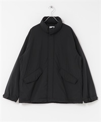 填充短版軍裝風大衣(黑色-M-BLACK)