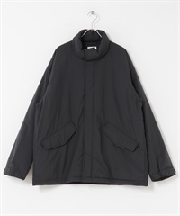 填充短版軍裝風大衣(炭灰色格紋-M-CHARCOAL GRAY)