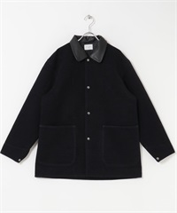 靛染雪尼爾紗工裝夾克(藏青色-M-NAVY)