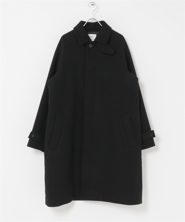 羊毛麥爾登呢立領大衣(黑色-M-BLACK)