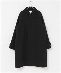 羊毛麥爾登呢立領大衣(黑色-M-BLACK)