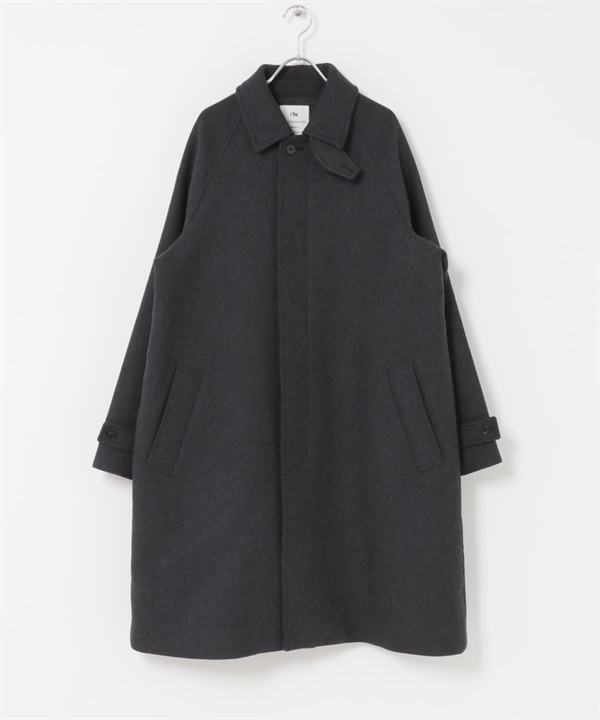 羊毛麥爾登呢立領大衣(炭灰色-M-CHARCOAL GRAY)