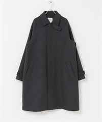羊毛麥爾登呢立領大衣(炭灰色-M-CHARCOAL GRAY)