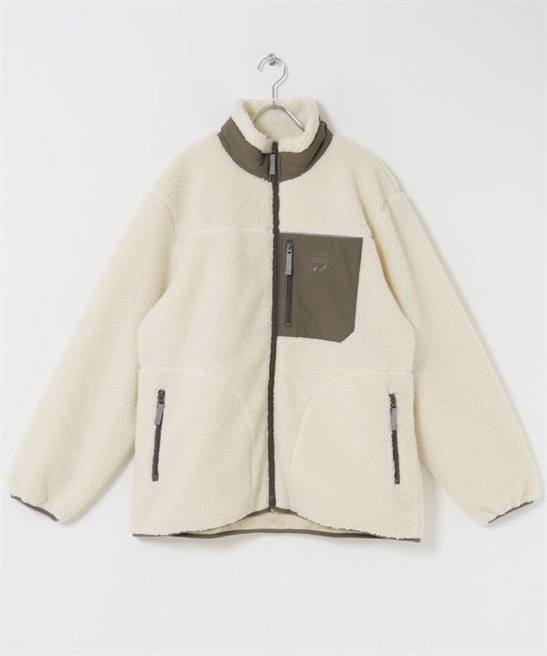 URD防風絨毛拉鍊夾克(灰膚色-M-其他棕色)