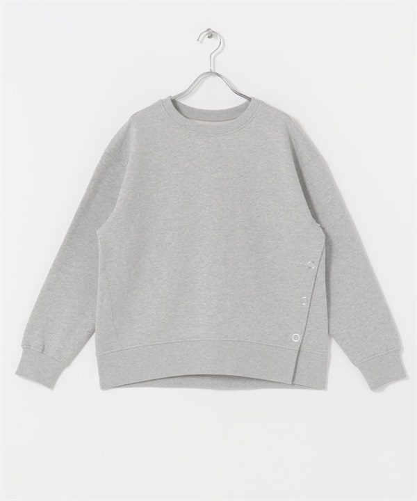 UR TECH 裏起毛側邊壓扣上衣(灰色-M-GRAY)