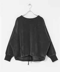 畝條抽繩套衫(炭灰色-FREE-CHARCOAL GRAY)