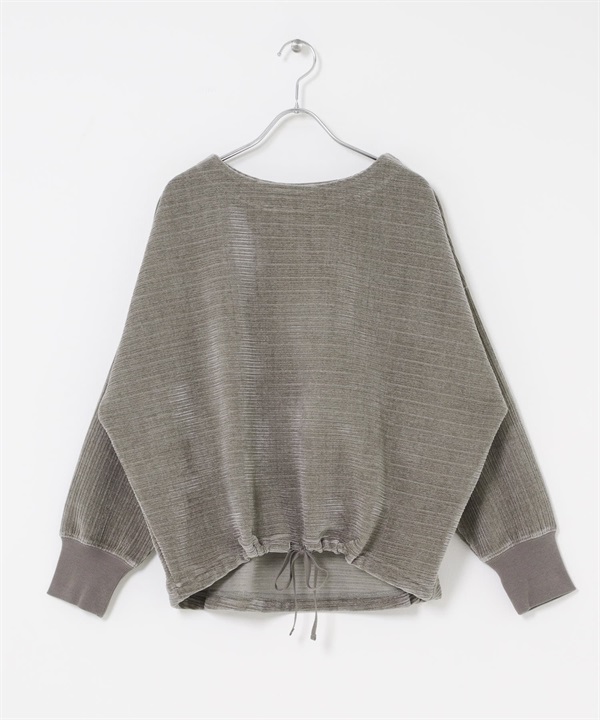 畝條抽繩套衫(灰膚色-FREE-其他灰色)