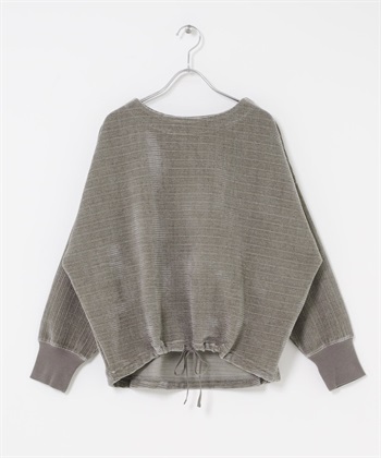畝條抽繩套衫(灰膚色-FREE-其他灰色)