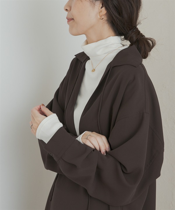 柔軟羅紋高領套衫